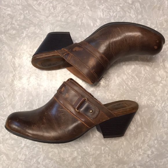 B.O.C by BORN Women’s Earley Brown Leather Mule Slip-On Clogs, Size 8 - NWOB - Picture 4 of 11